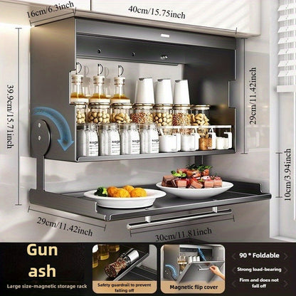 Metal Kitchen Storage Cabinet Organizer with Magnetic Door