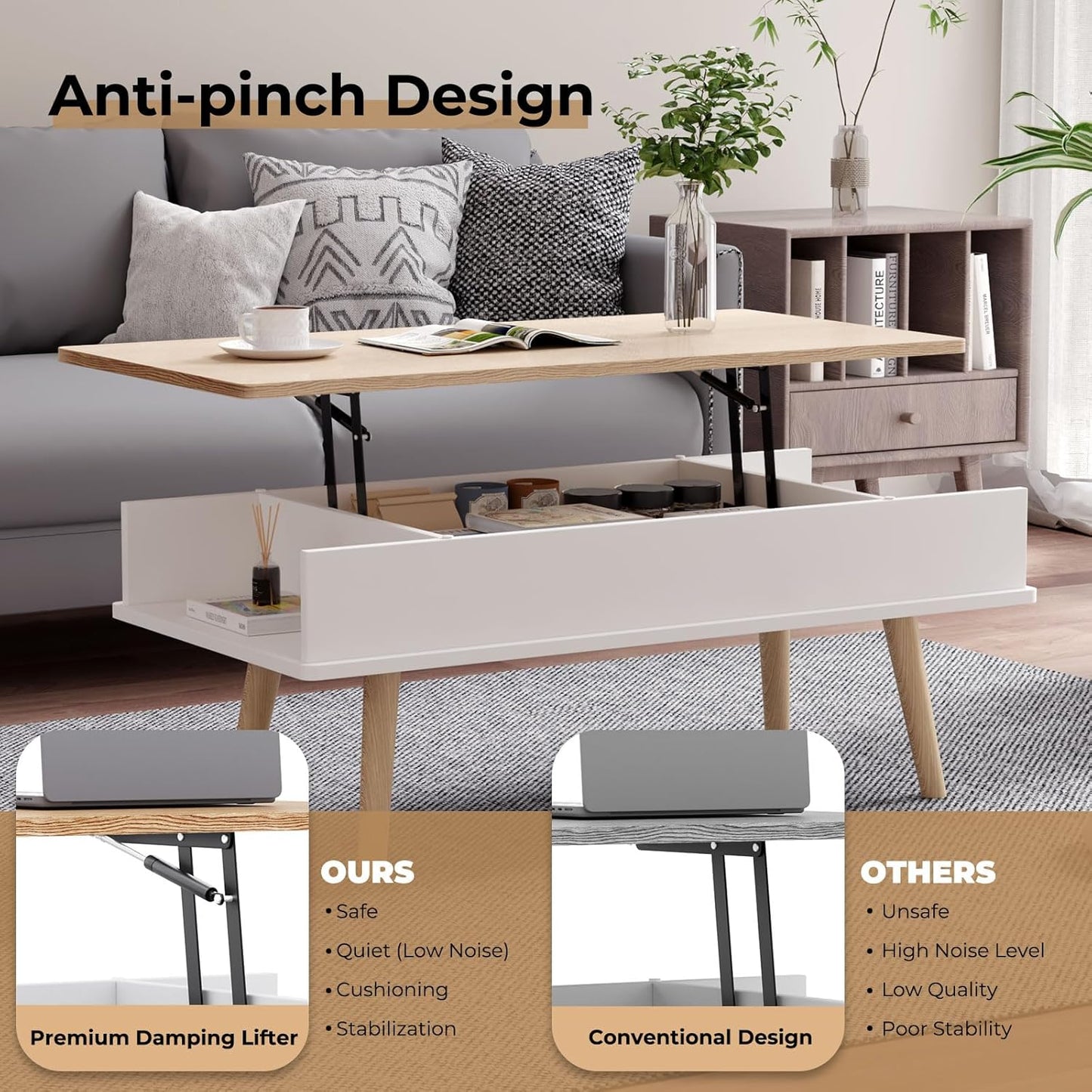 VYRIVA Lift Top Coffee Table