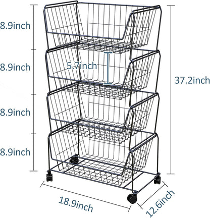 Stackable Metal Storage Baskets