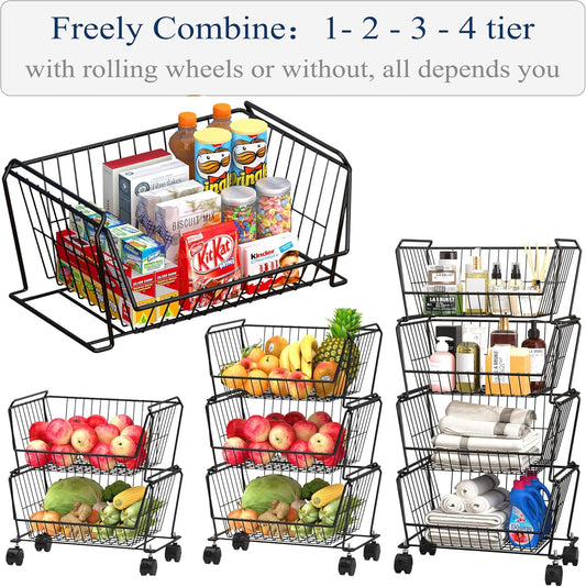 Stackable Metal Storage Baskets