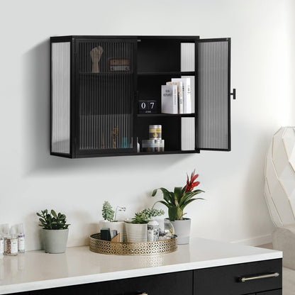 Metal Black Storage Wall Mounted Cabinet Organizer