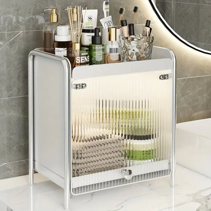 Metal Pull-Out Kitchen Organizer with Sliding Door