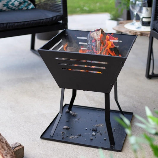 Lifted Square Outdoor Fire Pit