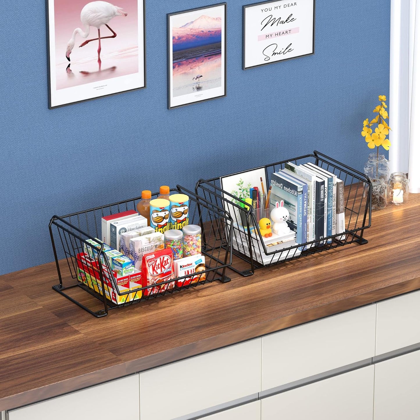 Stackable Metal Storage Baskets