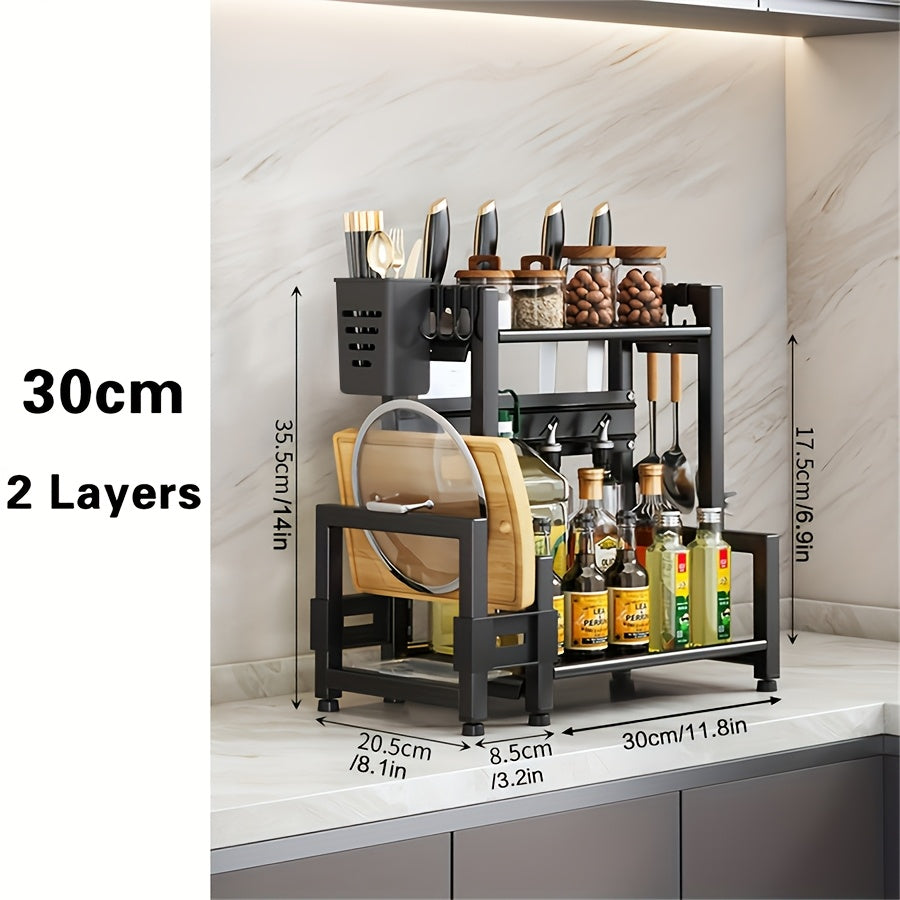Kitchen Organizer Multi-Tier with Spice Rack, Knife & Utensil Holder