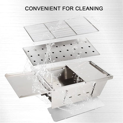Stainless Steel Foldable Portable Camping Outdoor B.B.Q Grill
