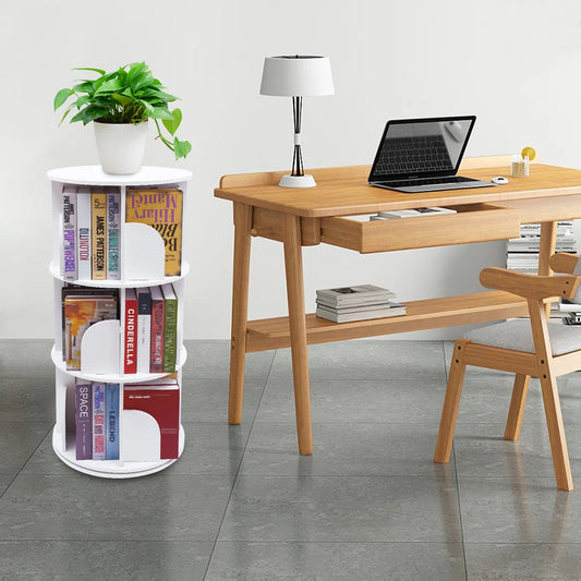Mencos Round 3 Tier Rotating Corner Bookcase