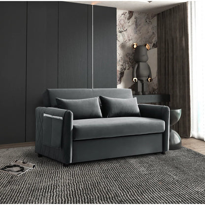 55'' Velvet Reclining Sleeper Sofa