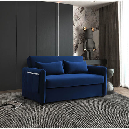 55'' Velvet Reclining Sleeper Sofa Bed