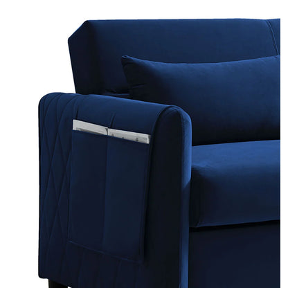 55'' Velvet Reclining Sleeper Sofa Bed