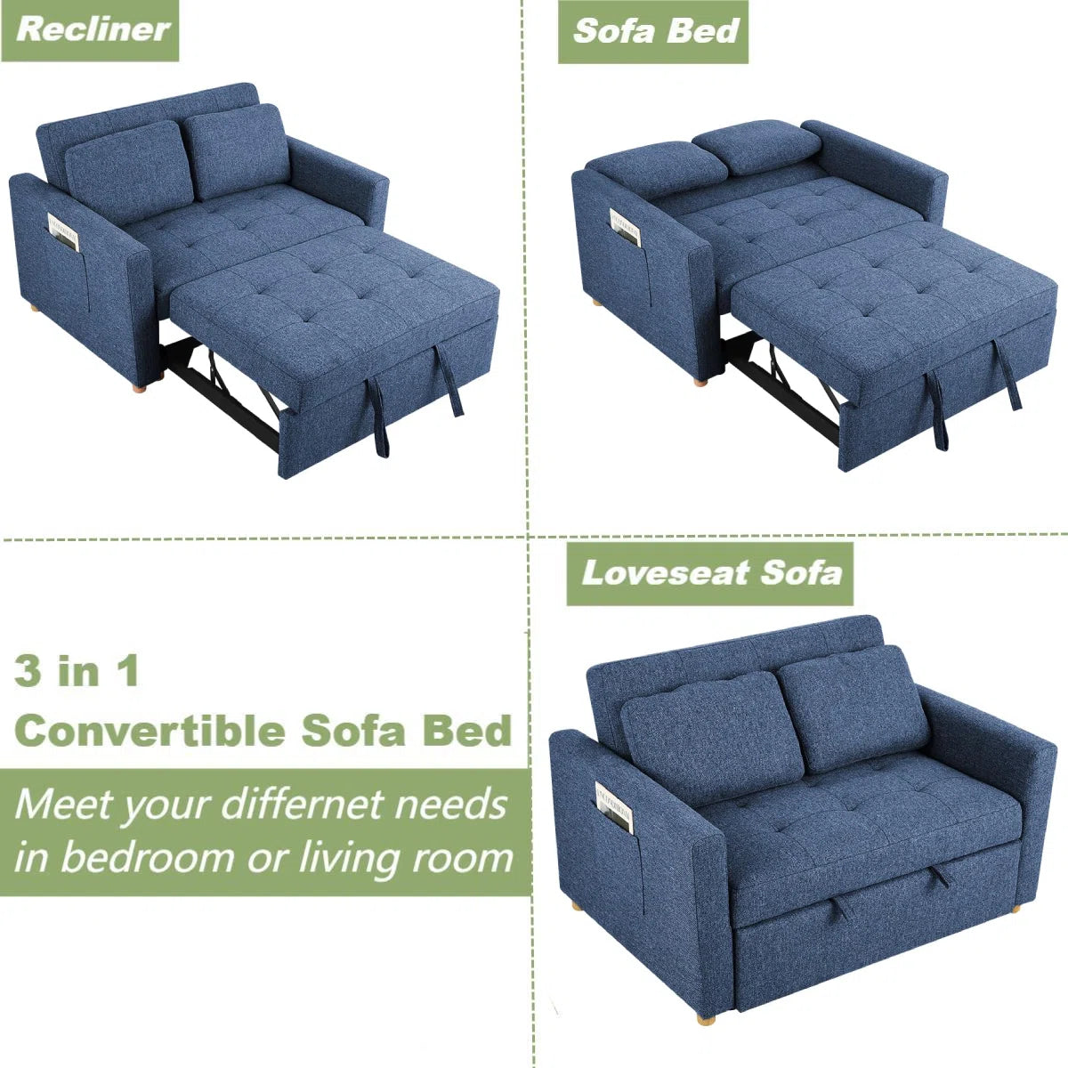 Makayla Reclining upholstered Sleeper Sofa