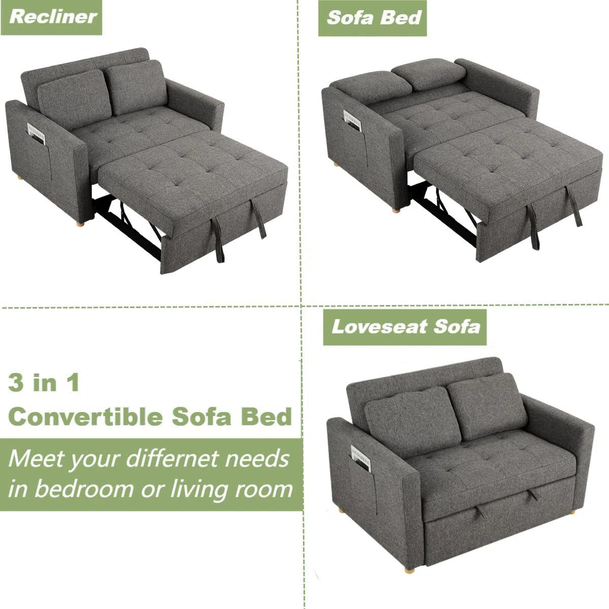 Makayla 38'' Reclining Sleeper Sofa