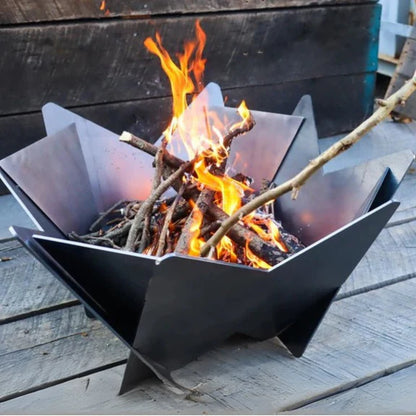 Abstract Geometric Firepit Fireplace