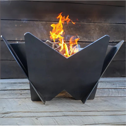 Abstract Geometric Firepit Fireplace