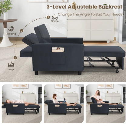 Robscott 30.3'' Corduroy Reclining Sleeper Sofa