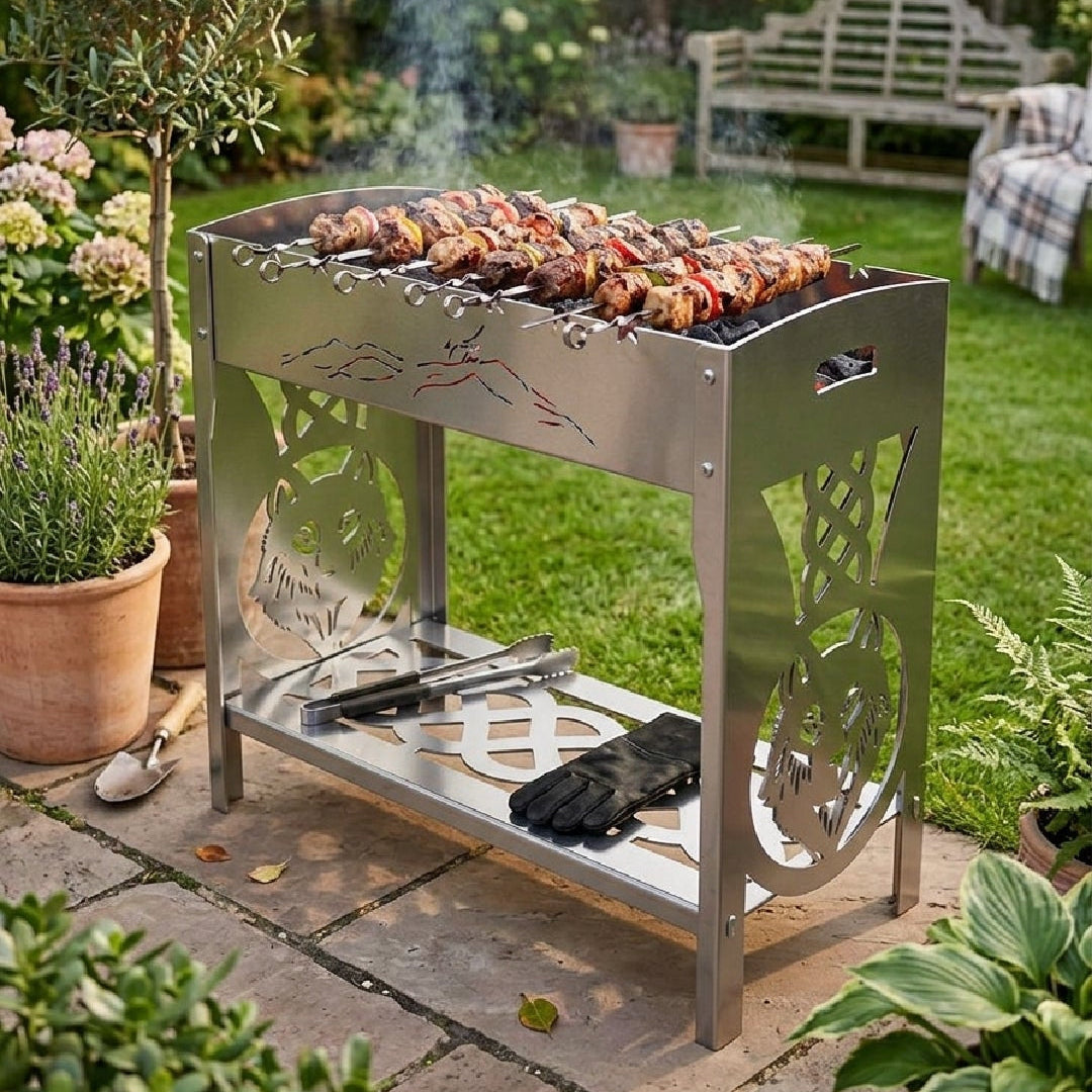 Garden Barbecue Grill With 12 Skewers