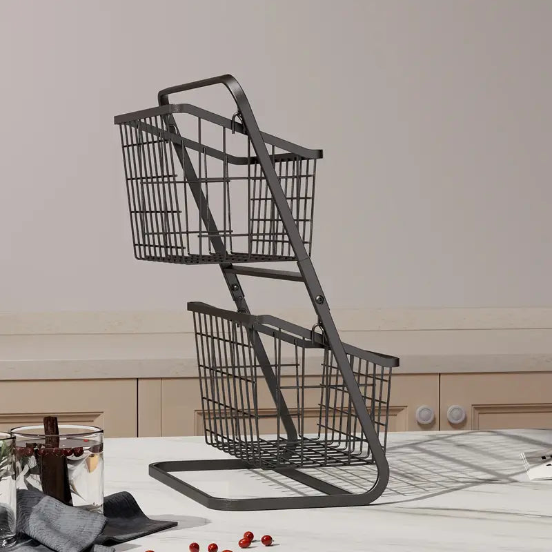 Metal Storage Basket for Kitchen, Bathroom And Home Decoration