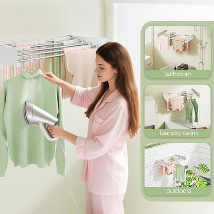 Wall Mounted Foldable Clothes Drying Rack 30.25", Foldable Towel Rack