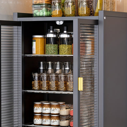 Kitchen Storage Cabinet with Transparent Glass Doors