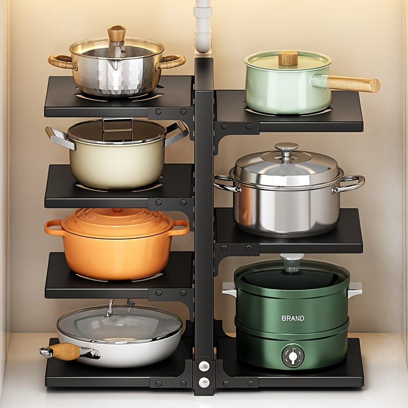 Kitchen Organizer Rack for Pots and Pans, Multi-Layer Adjustable Tiered Shelf