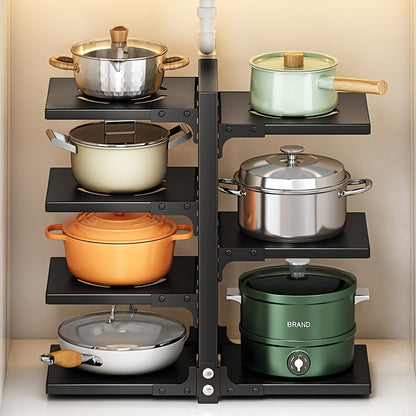 Kitchen Organizer Rack for Pots and Pans, Multi-Layer Adjustable Tiered Shelf