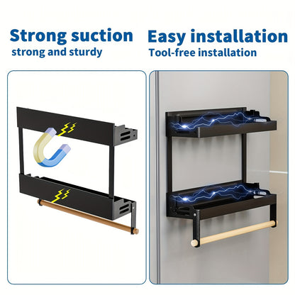 Magnetic kitchen Rack With Hooks