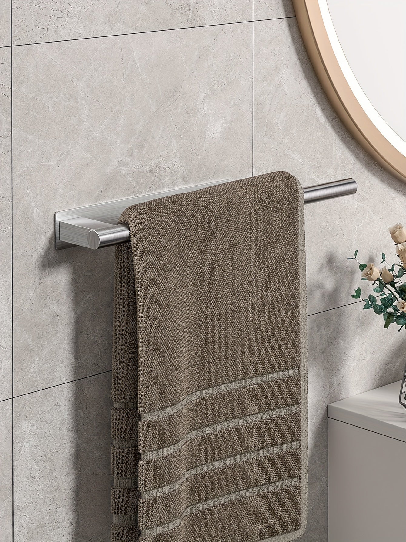 Punch-Free Stainless Steel Wall Mounted Unique Towel Holder