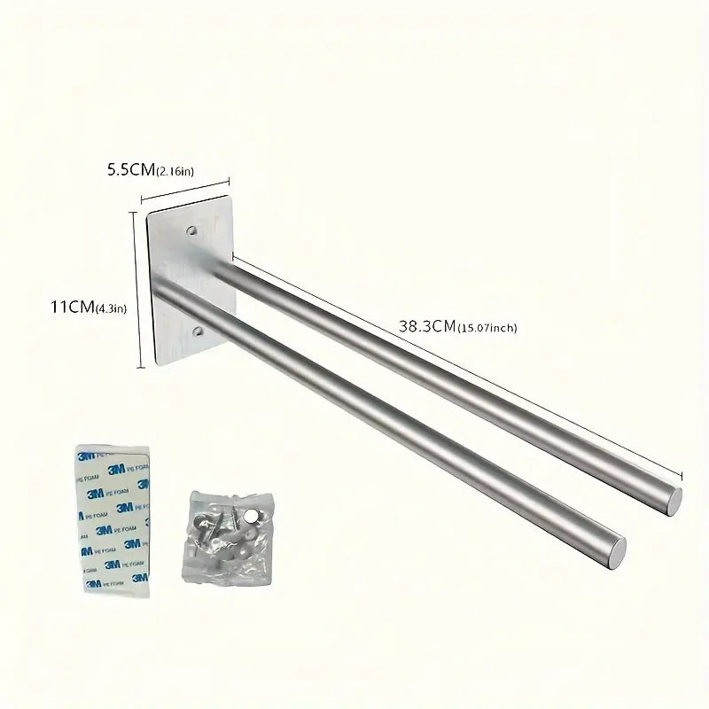 Stainless Steel Punch-Free Wall Mounted Double Towel Holder
