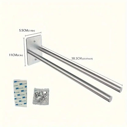 Stainless Steel Punch-Free Wall Mounted Double Towel Holder