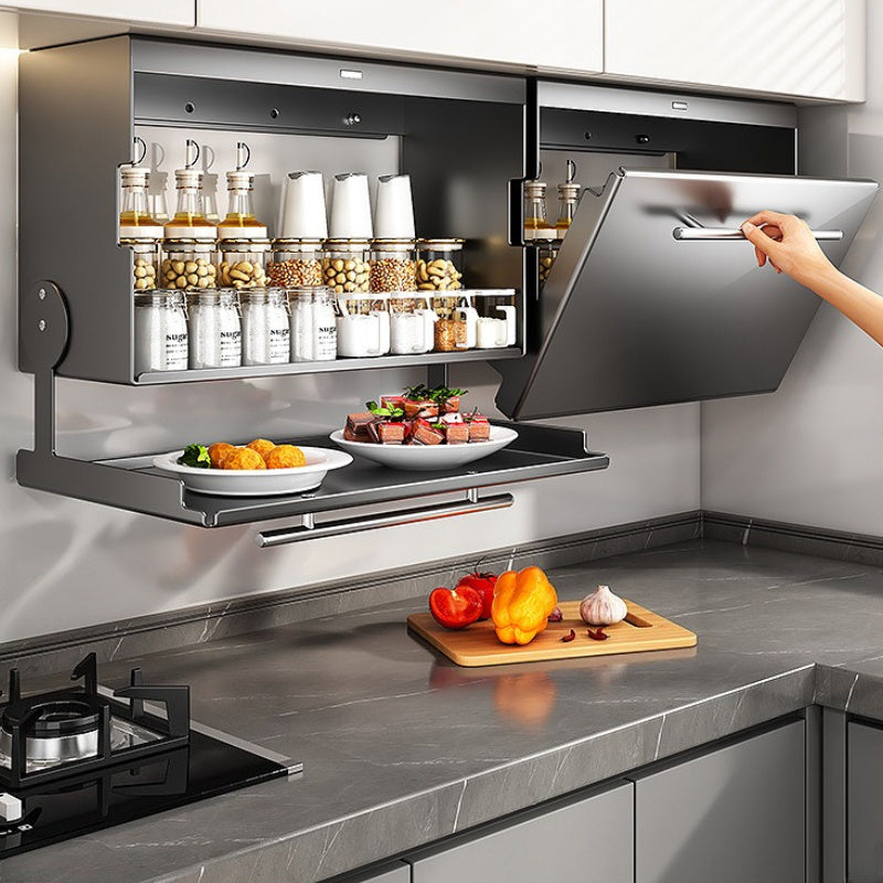 Metal Kitchen Storage Cabinet Organizer with Magnetic Door