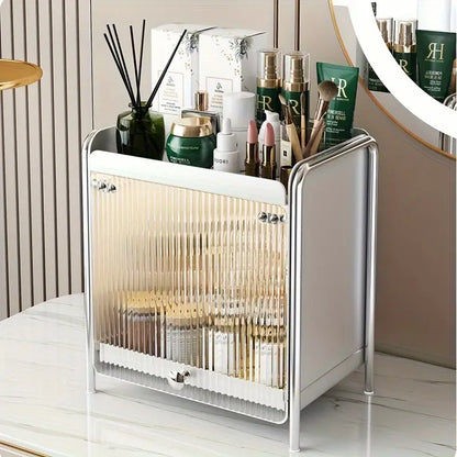 Metal Pull-Out Kitchen Organizer with Sliding Door