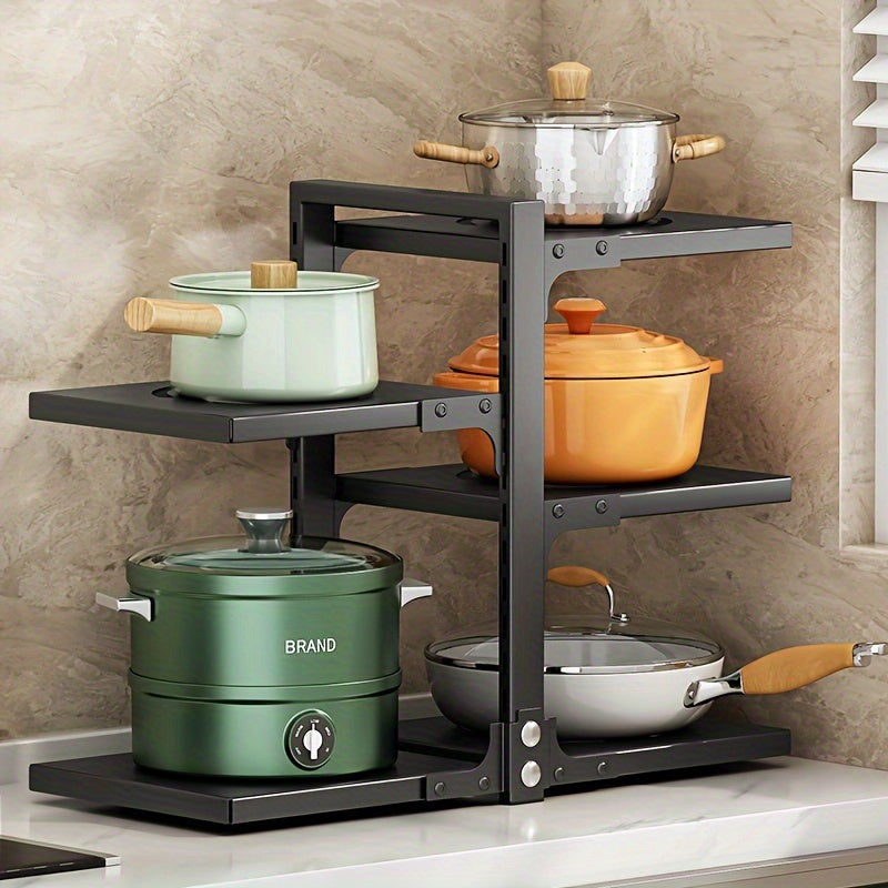 Kitchen Organizer Rack for Pots and Pans, Multi-Layer Adjustable Tiered Shelf