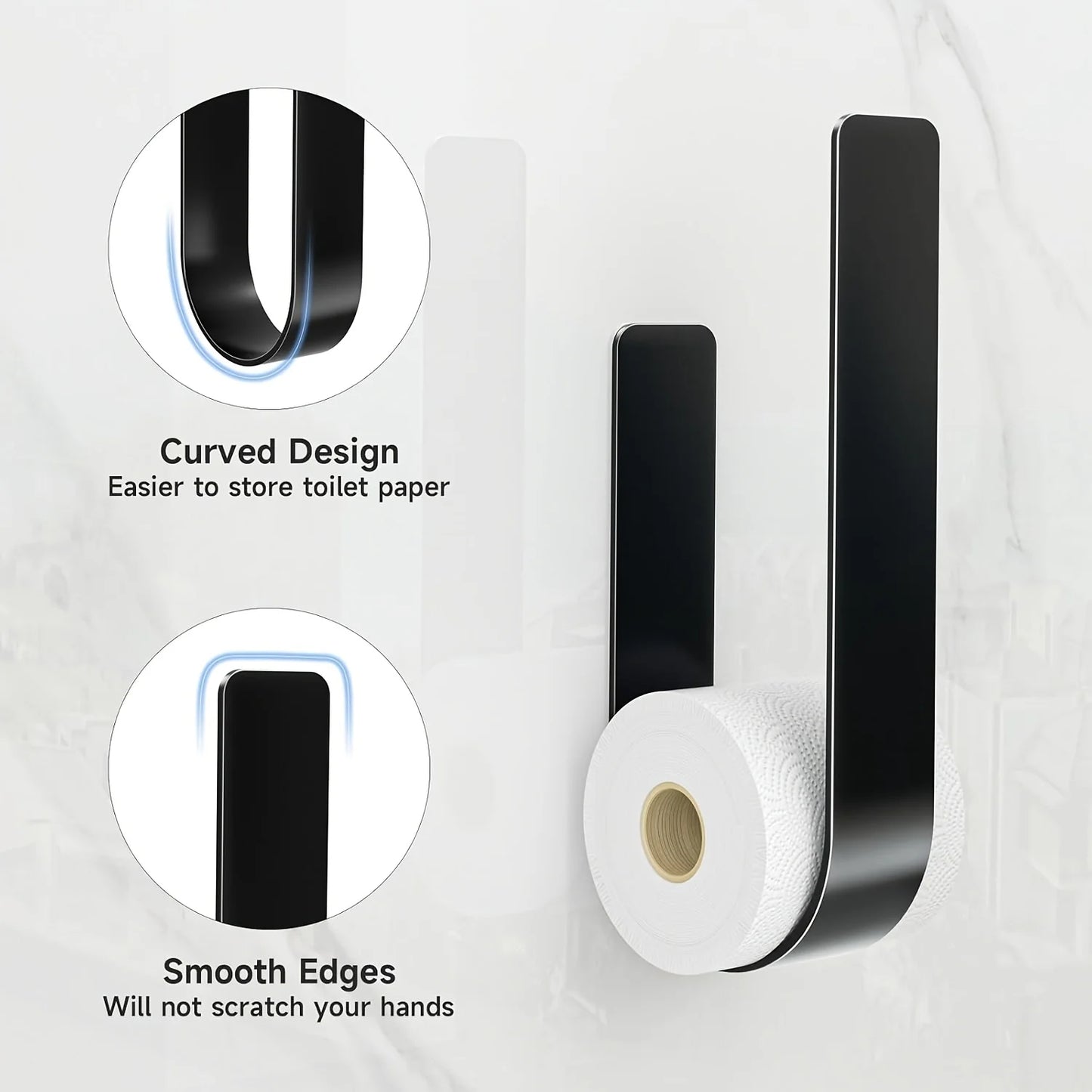 Punch-Free Wall Mounted Paper Towel & Tissue Roll Holder