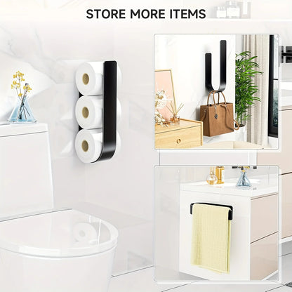 Punch-Free Wall Mounted Paper Towel & Tissue Roll Holder