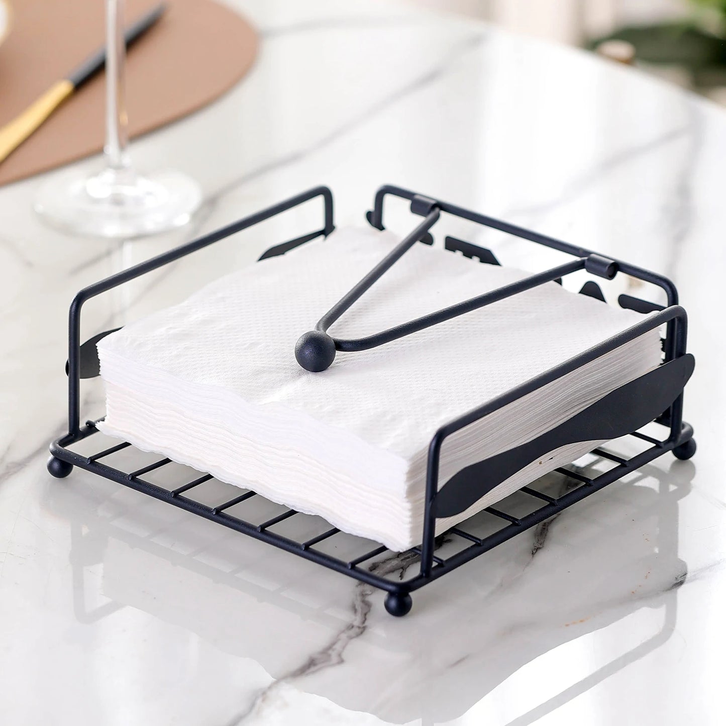 Black Square Napkin Holder