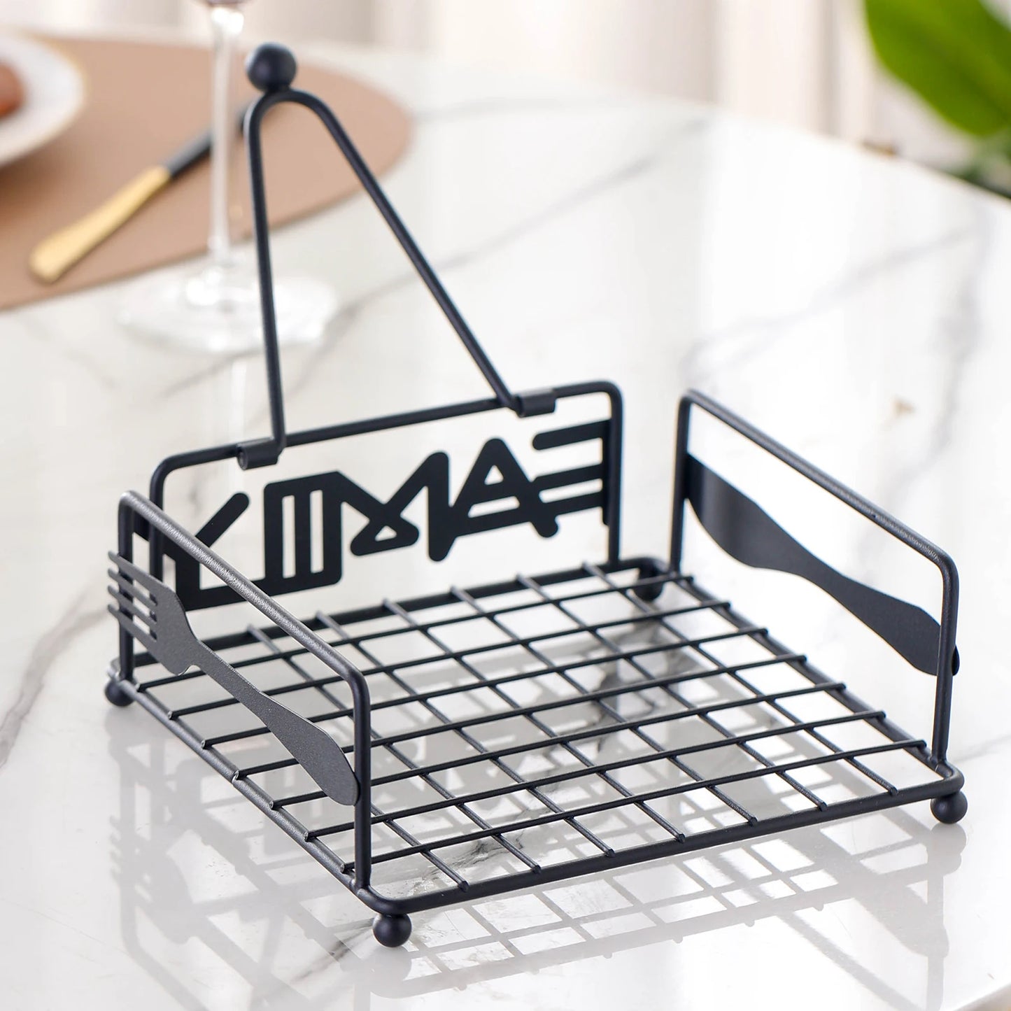 Black Square Napkin Holder