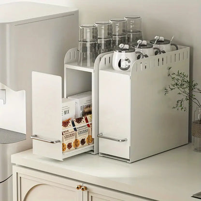 Kitchen Organizer Rack with Narrow Drawer
