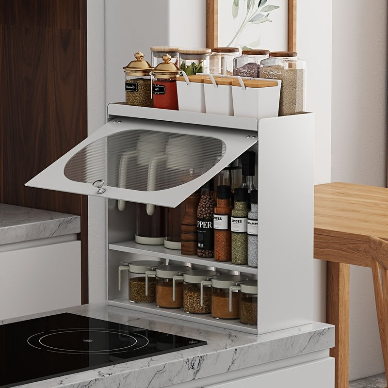 Metal White Kitchen Storage Cabinet Organizer with Drop Door