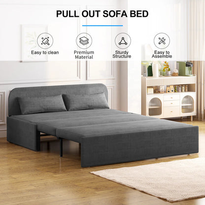 Pull Out Sofa Bed, 2-in-1 Modern Convertible Sleeper Sofa Couch, Twin Size