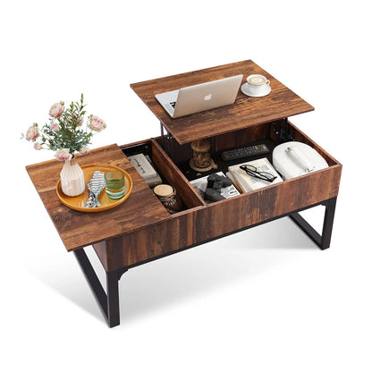 Lift And Sliding Top Coffee Table With Storage