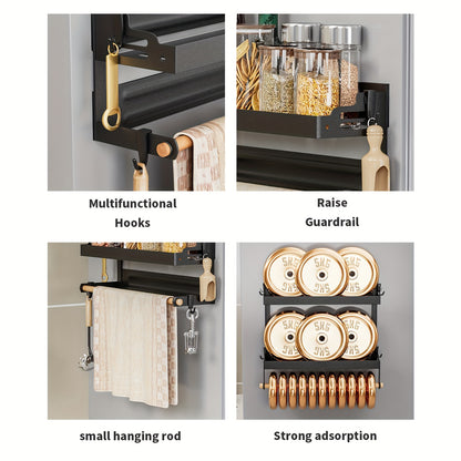 Magnetic kitchen Rack With Hooks