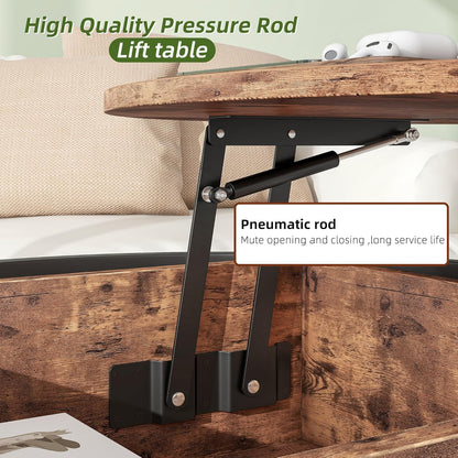 Round Top Lift Coffee Table with Prime Metal Frame