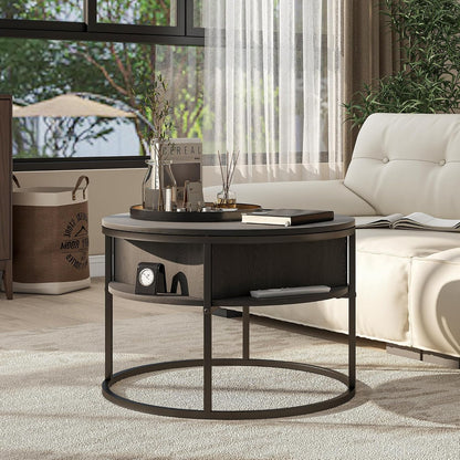 Round Top Lift Coffee Table with Prime Metal Frame