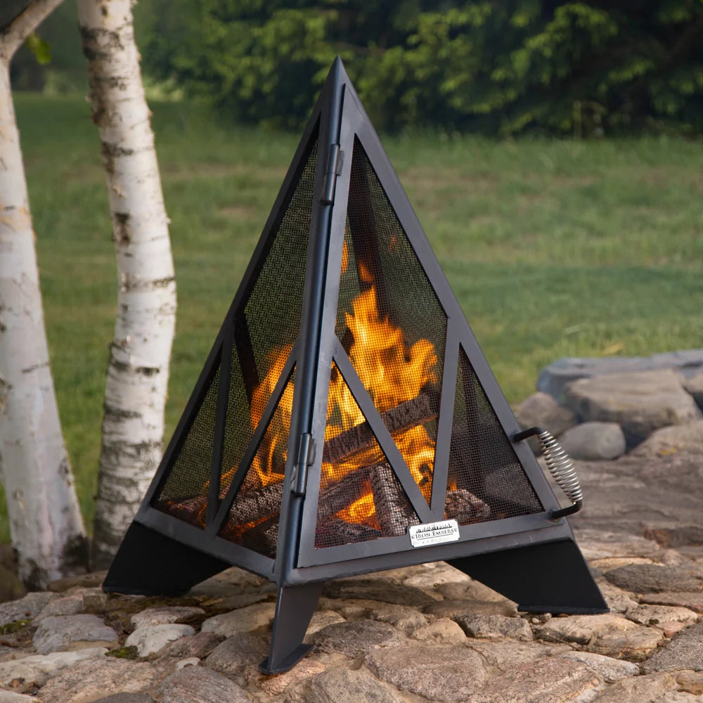 Modern Fire Burning Pyramid Outdoor Fire Pit