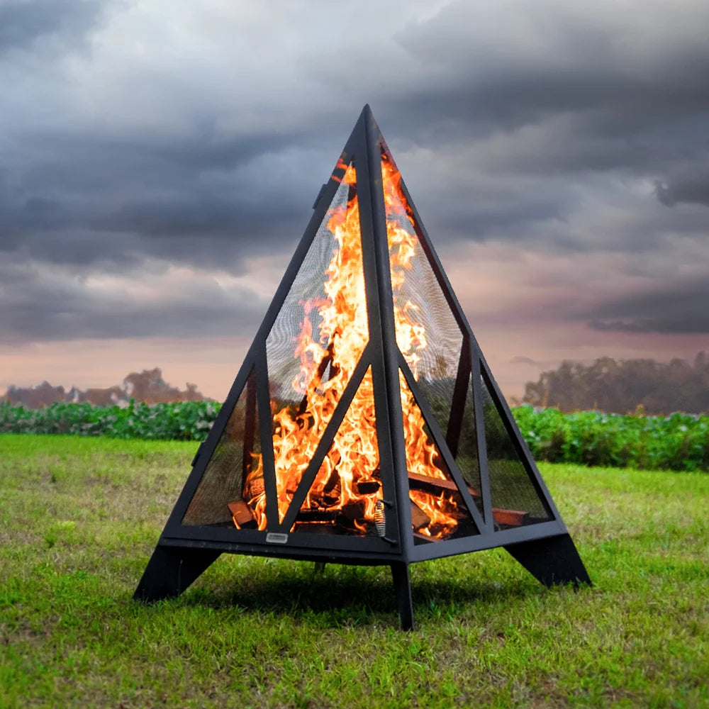 Modern Fire Burning Pyramid Outdoor Fire Pit