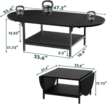 Folding Coffee Table with Storage