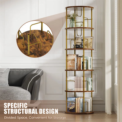 360° Spinning Bookcase Corner Storage Organizer
