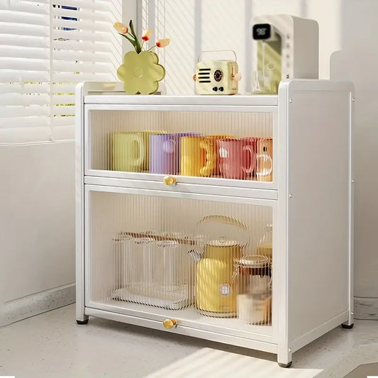 Modern White Metal Kitchen Storage Organizer