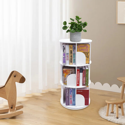 Mencos Round 3 Tier Rotating Corner Bookcase