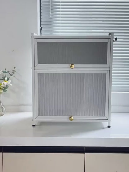 Modern White Metal Kitchen Storage Organizer